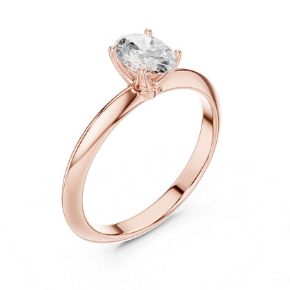 1 Carat Oval Cut Lab Grown Diamond Solitaire Engagement Ring