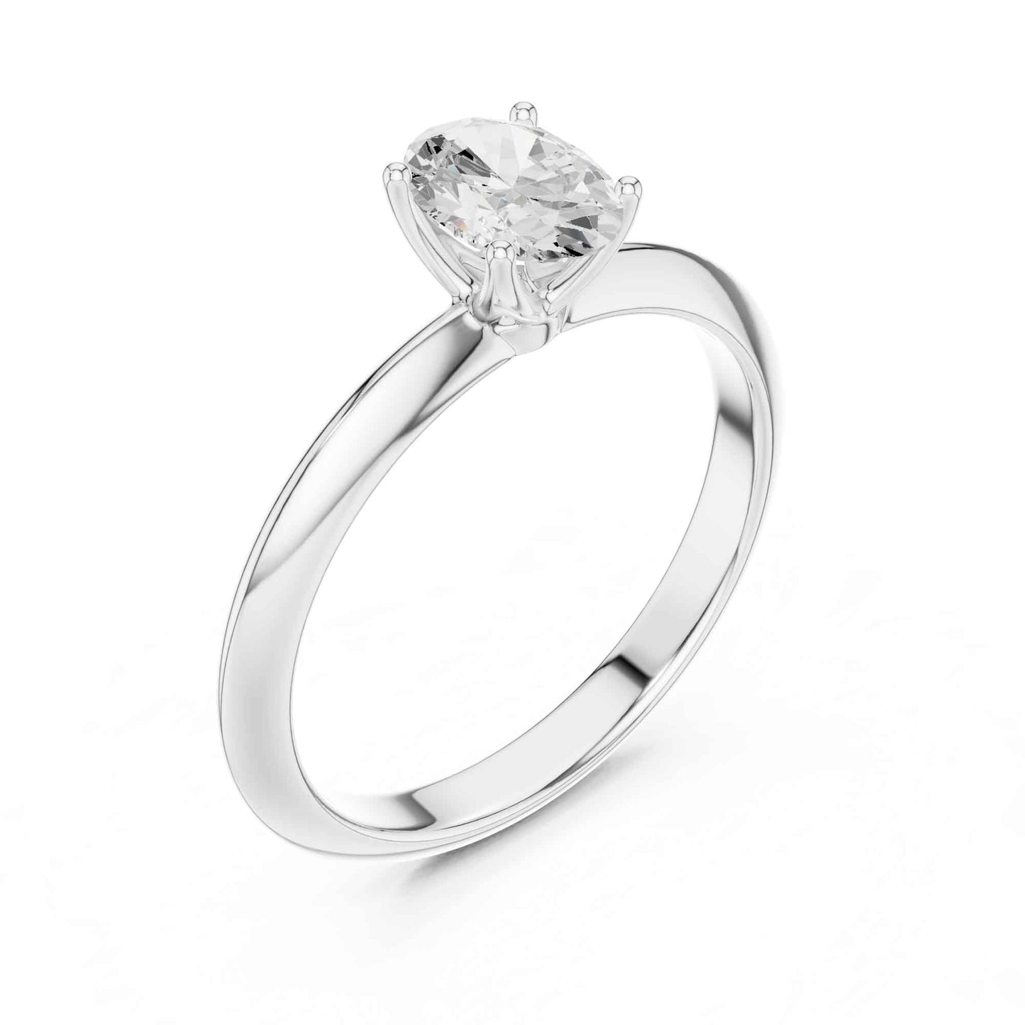 1 Carat Oval Cut Lab Grown Diamond Solitaire Engagement Ring