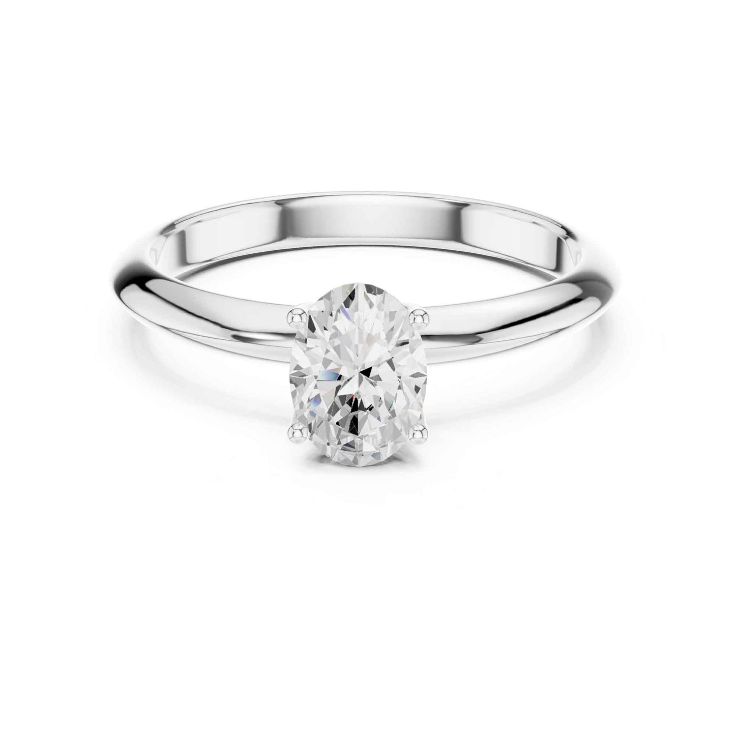 1 Carat Oval Cut Lab Grown Diamond Solitaire Engagement Ring
