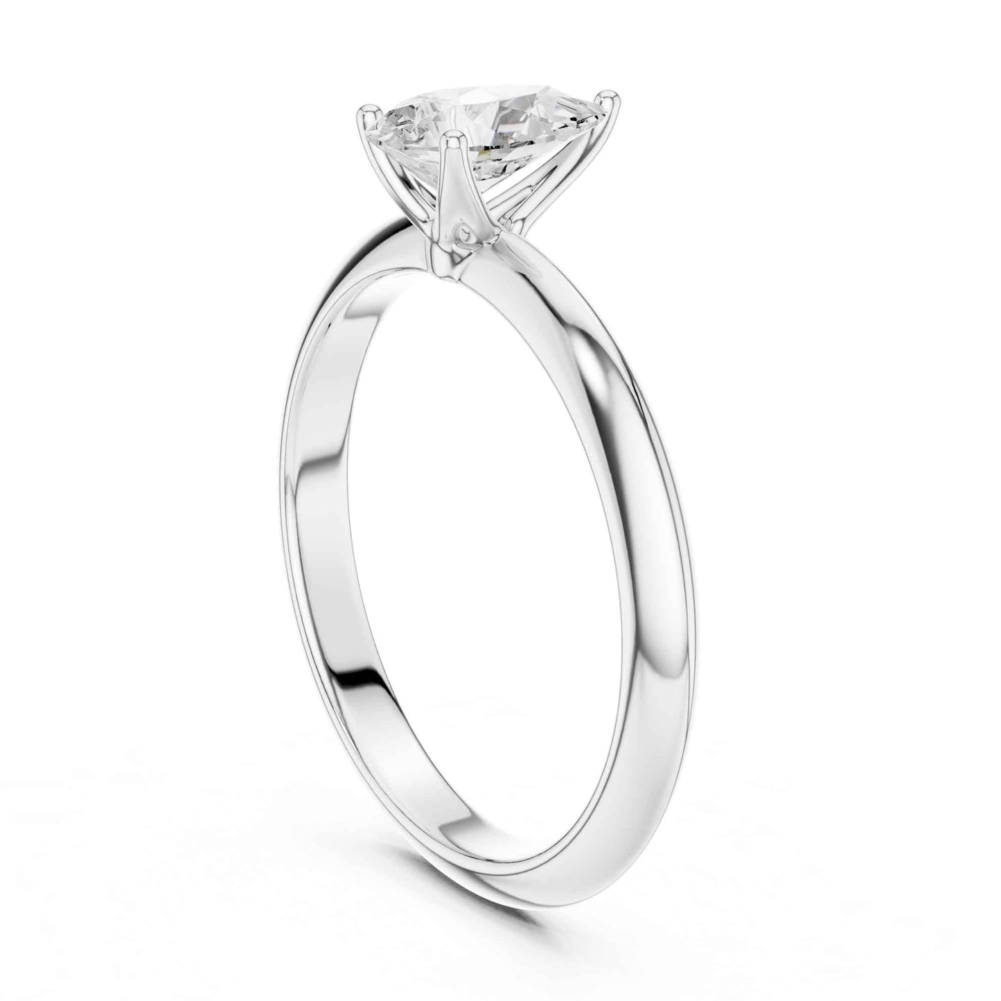 1 Carat Pear Cut Lab Grown Diamond Solitaire Engagement Ring