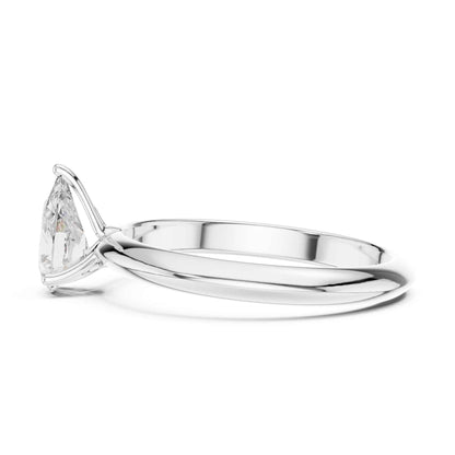 1 Carat Pear Cut Lab Grown Diamond Solitaire Engagement Ring