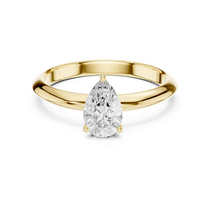 1 Carat Pear Cut Lab Grown Diamond Solitaire Engagement Ring
