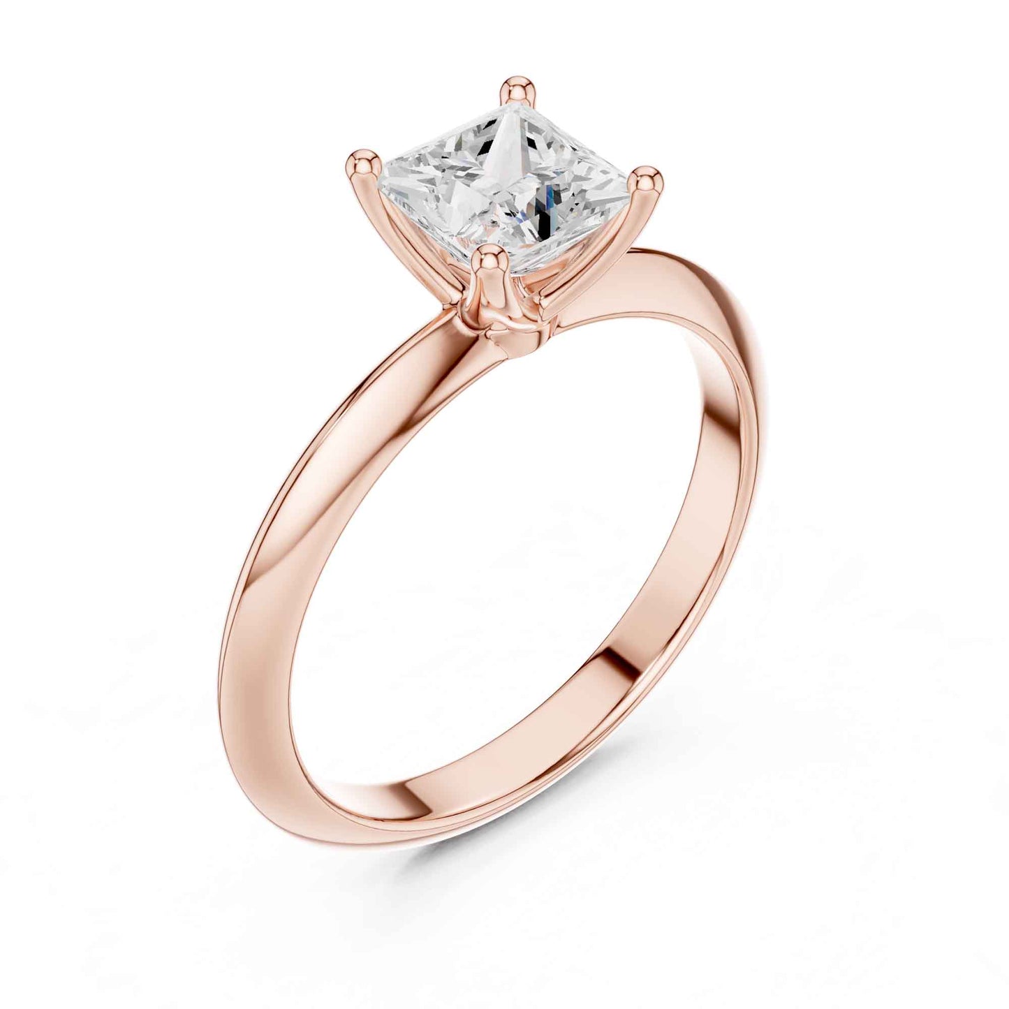 1 Carat Princess Cut Lab Grown Diamond Solitaire Engagement Ring