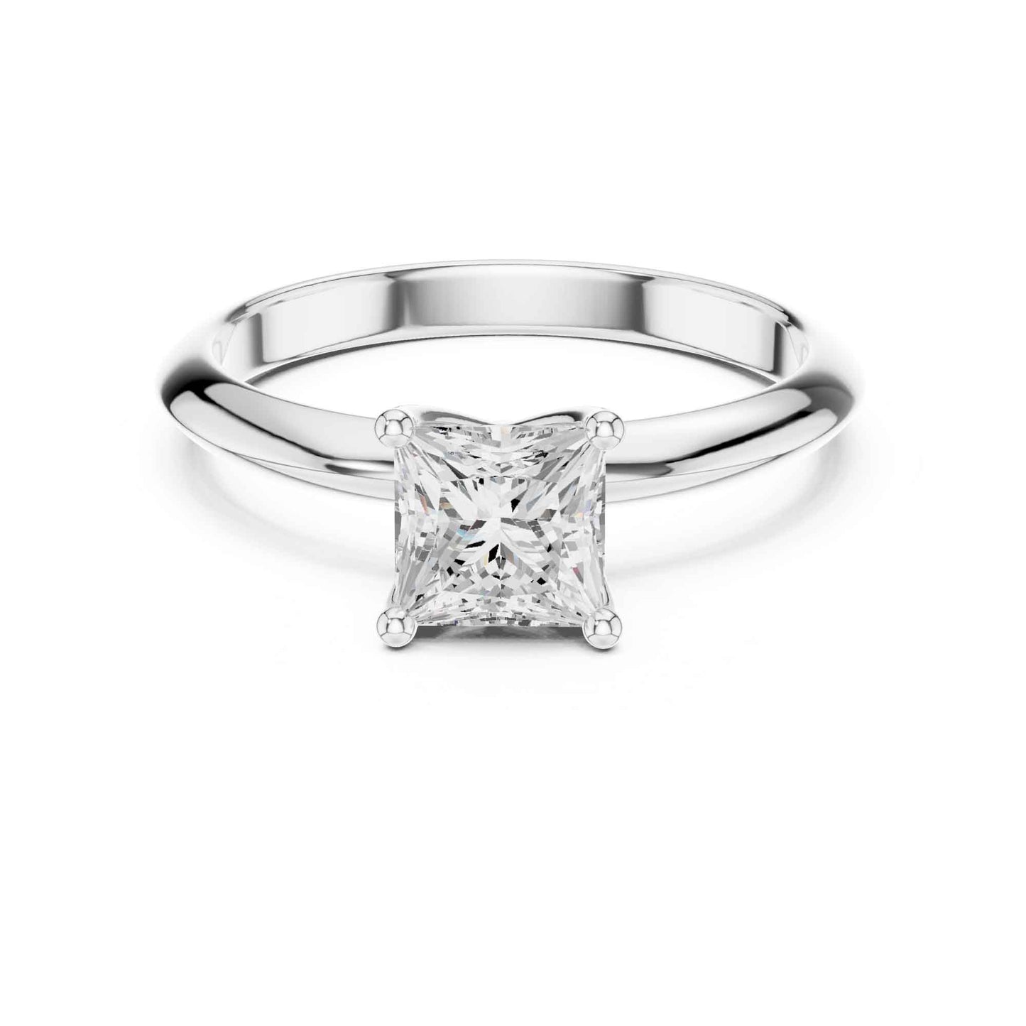 1 Carat Princess Cut Lab Grown Diamond Solitaire Engagement Ring