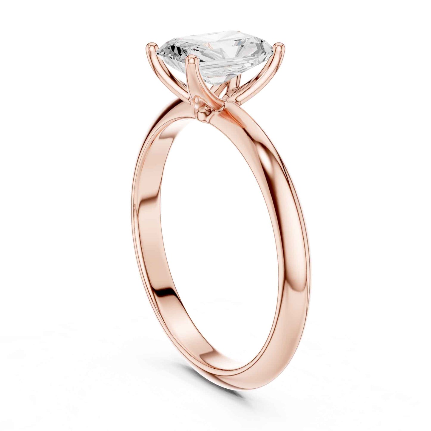 1 Carat Radiant Cut Lab Grown Diamond Solitaire Engagement Ring