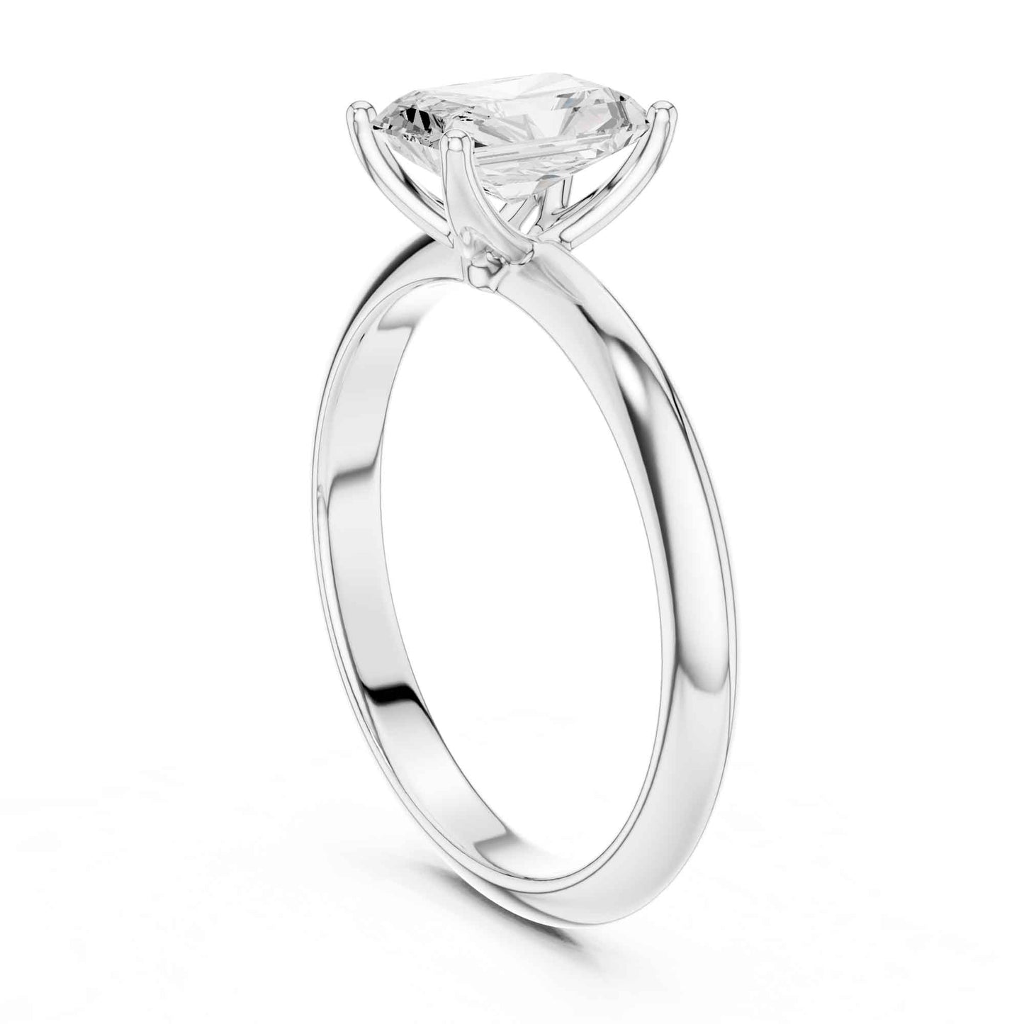 1 Carat Radiant Cut Lab Grown Diamond Solitaire Engagement Ring