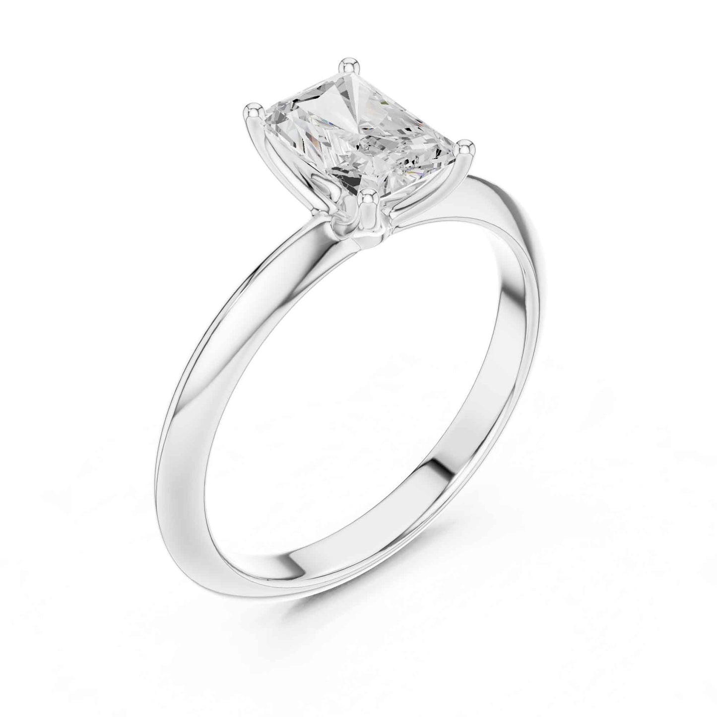 1 Carat Radiant Cut Lab Grown Diamond Solitaire Engagement Ring