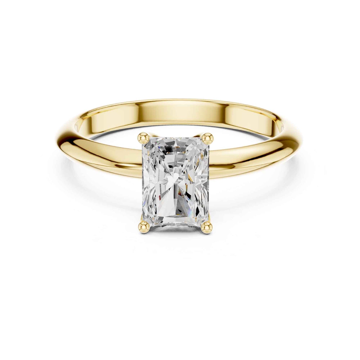 1 Carat Radiant Cut Lab Grown Diamond Solitaire Engagement Ring