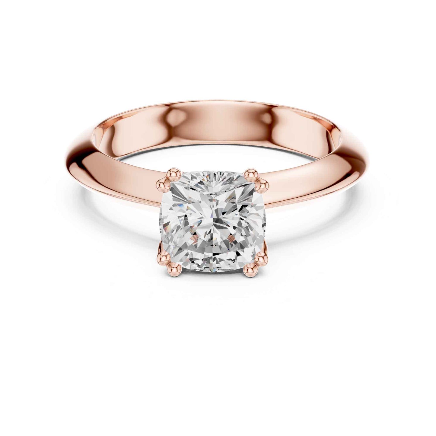 1.5 Carat Cushion Cut Lab Grown Diamond Solitaire Engagement Ring