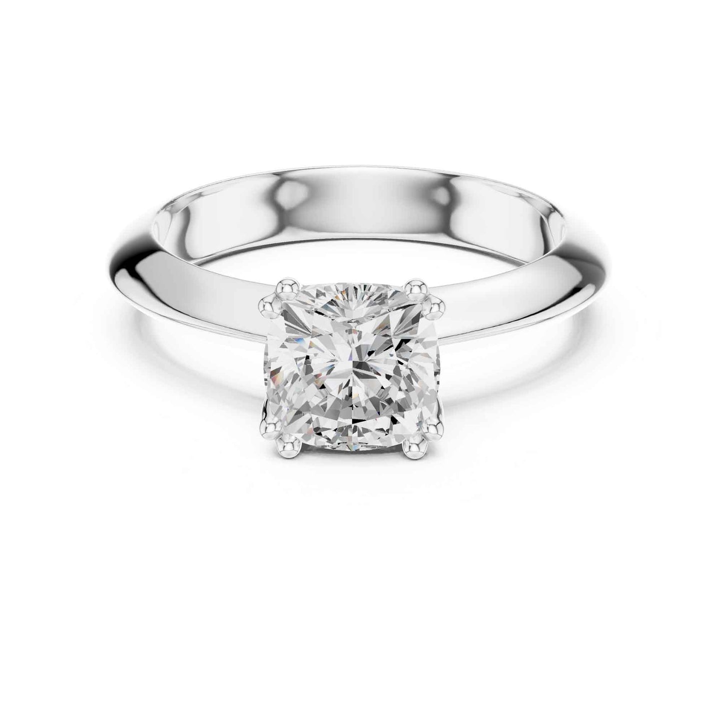 1.5 Carat Cushion Cut Lab Grown Diamond Solitaire Engagement Ring
