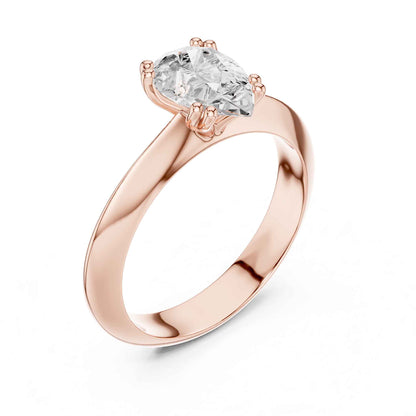 1.5 Carat Premium Pear Cut Diamond Bridal Solitaire Ring