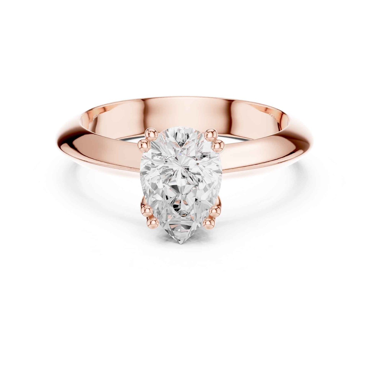 1.5 Carat Premium Pear Cut Diamond Bridal Solitaire Ring