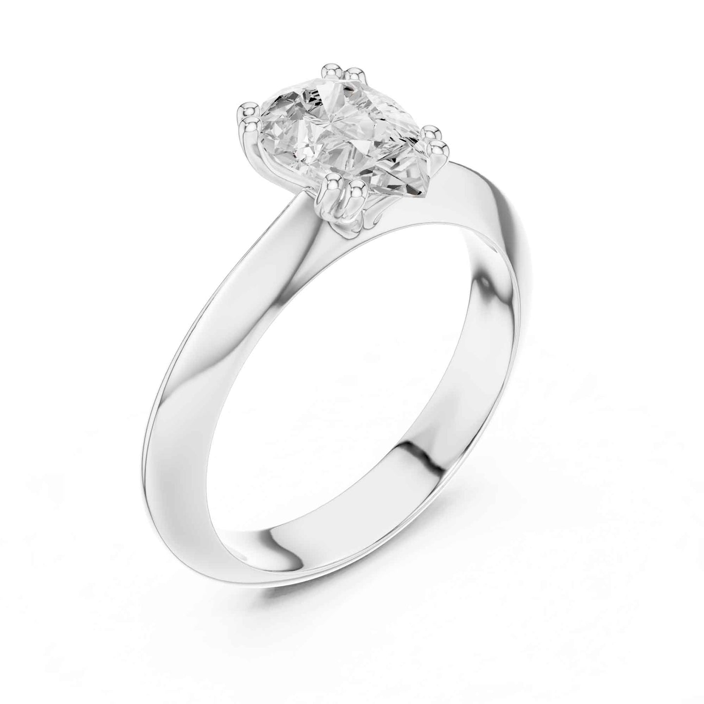 1.5 Carat Premium Pear Cut Diamond Bridal Solitaire Ring
