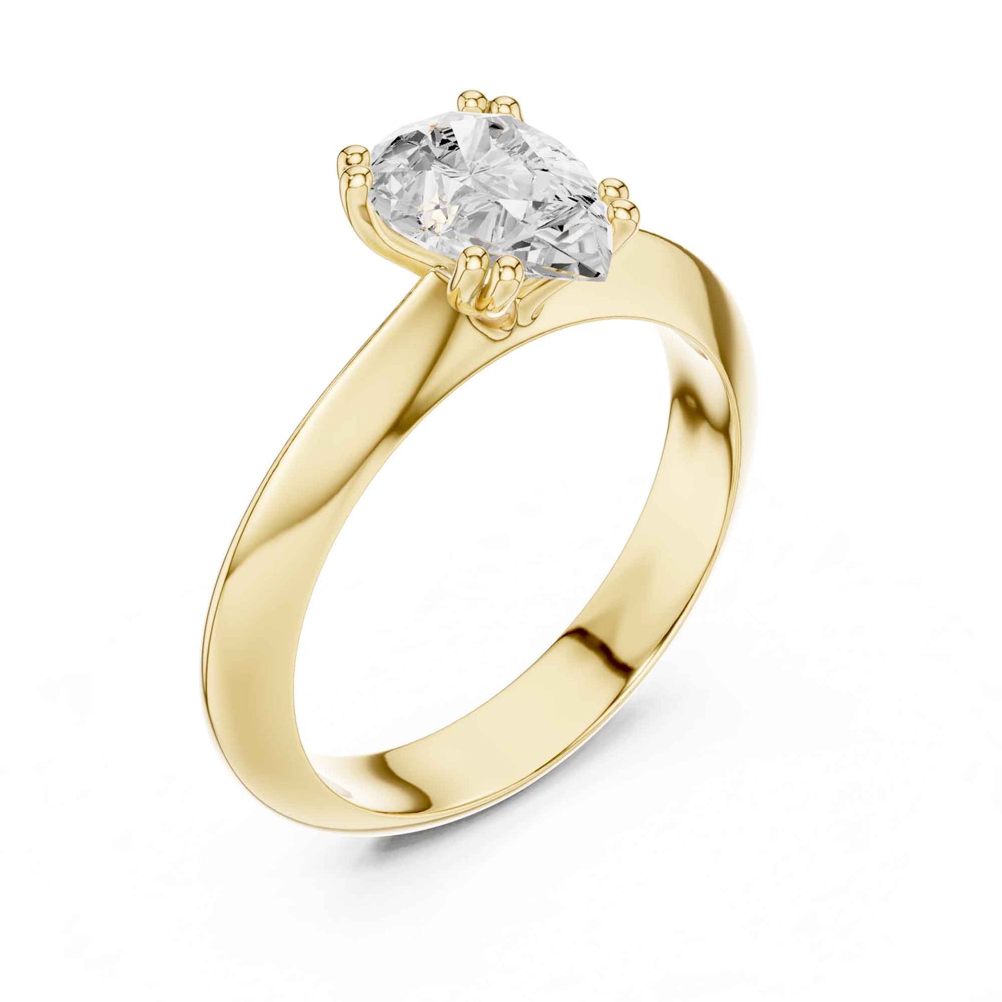 1.5 Carat Premium Pear Cut Diamond Bridal Solitaire Ring