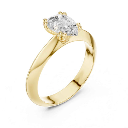 1.5 Carat Premium Pear Cut Diamond Bridal Solitaire Ring