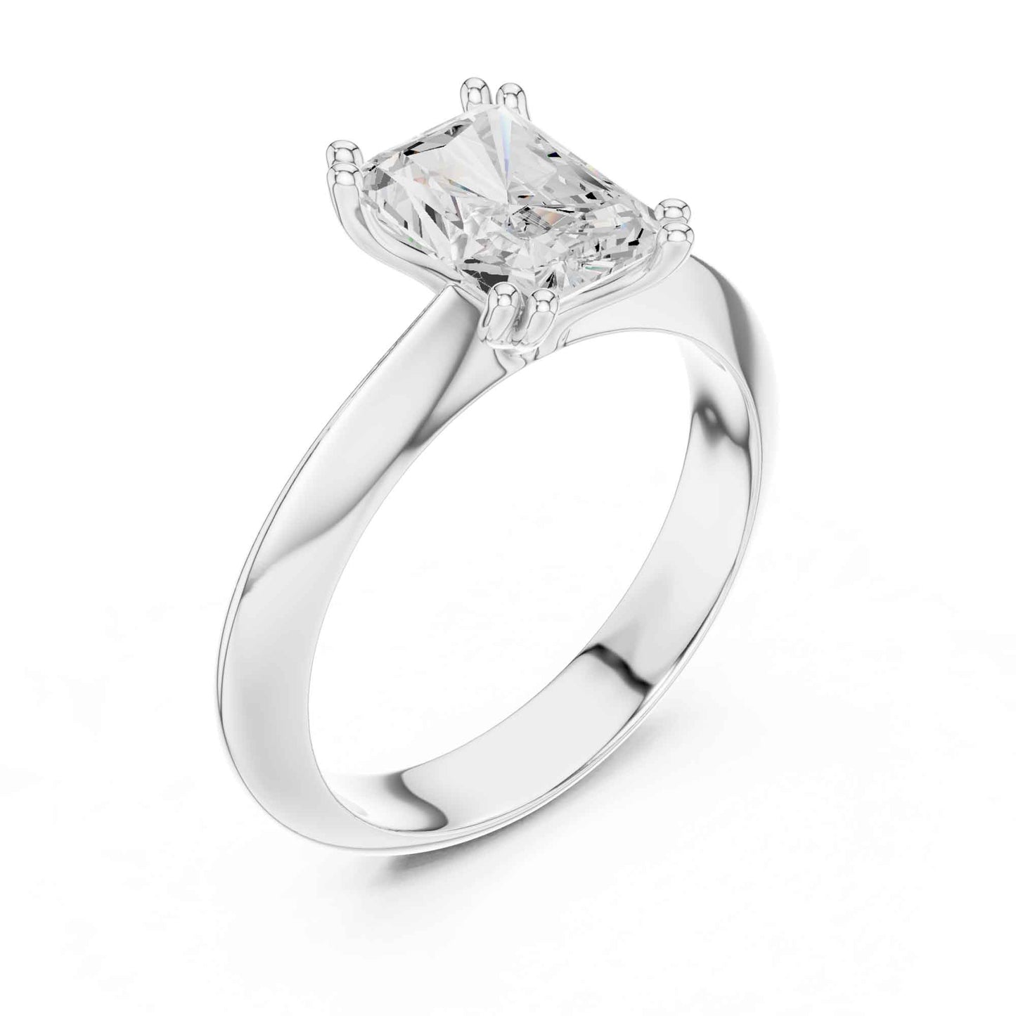 1.5 Carat Classic Radiant Shape Diamond Engagement Solitaire Ring