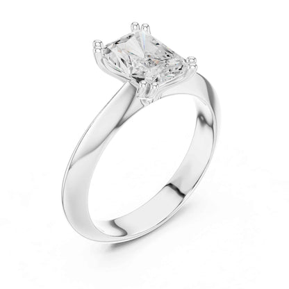 1.5 Carat Classic Radiant Shape Diamond Engagement Solitaire Ring
