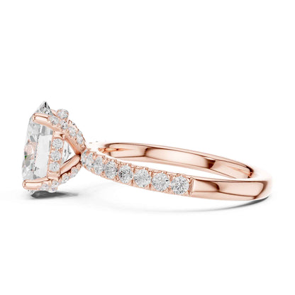 2 Carat Oval Cut Lab Grown Diamond Pavé Engagement Ring