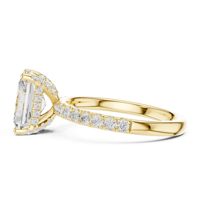 2 Carat Brilliant Radiant Cut Diamond Pavé Engagement Ring