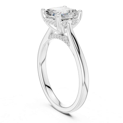 2 Carat Asscher Cut Lab Grown Diamond Solitaire Engagement Ring