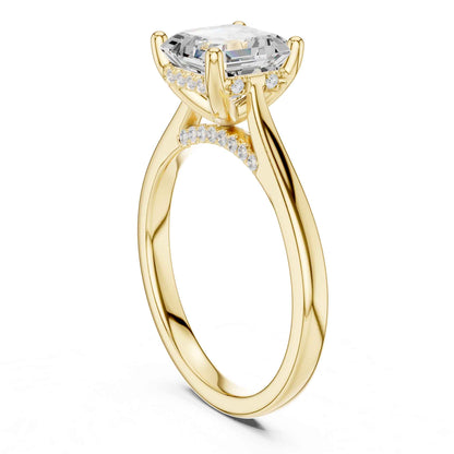 2 Carat Asscher Cut Lab Grown Diamond Solitaire Engagement Ring