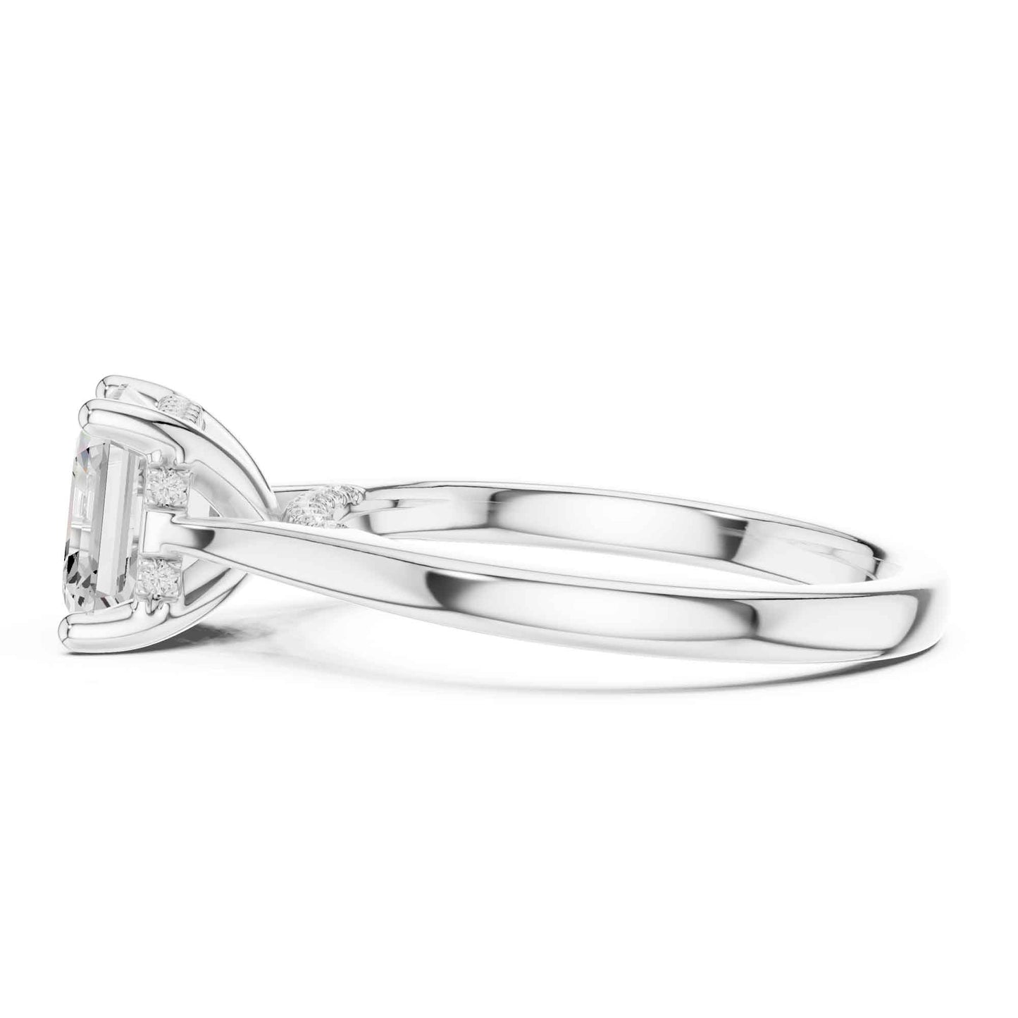 2 Carat Asscher Cut Lab Grown Diamond Solitaire Engagement Ring