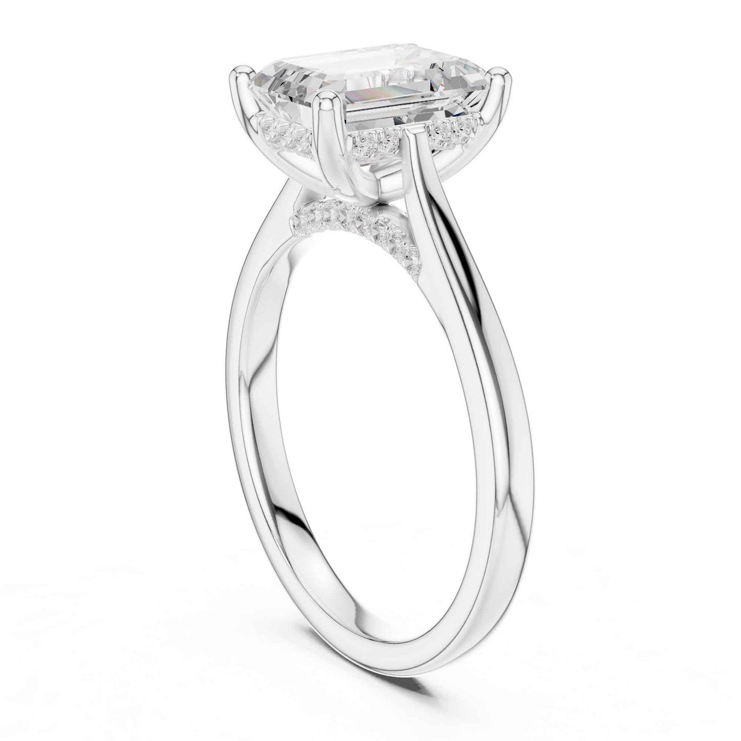 2 Carat Classic Emerald Cut Lab Grown Diamond Engagement Ring