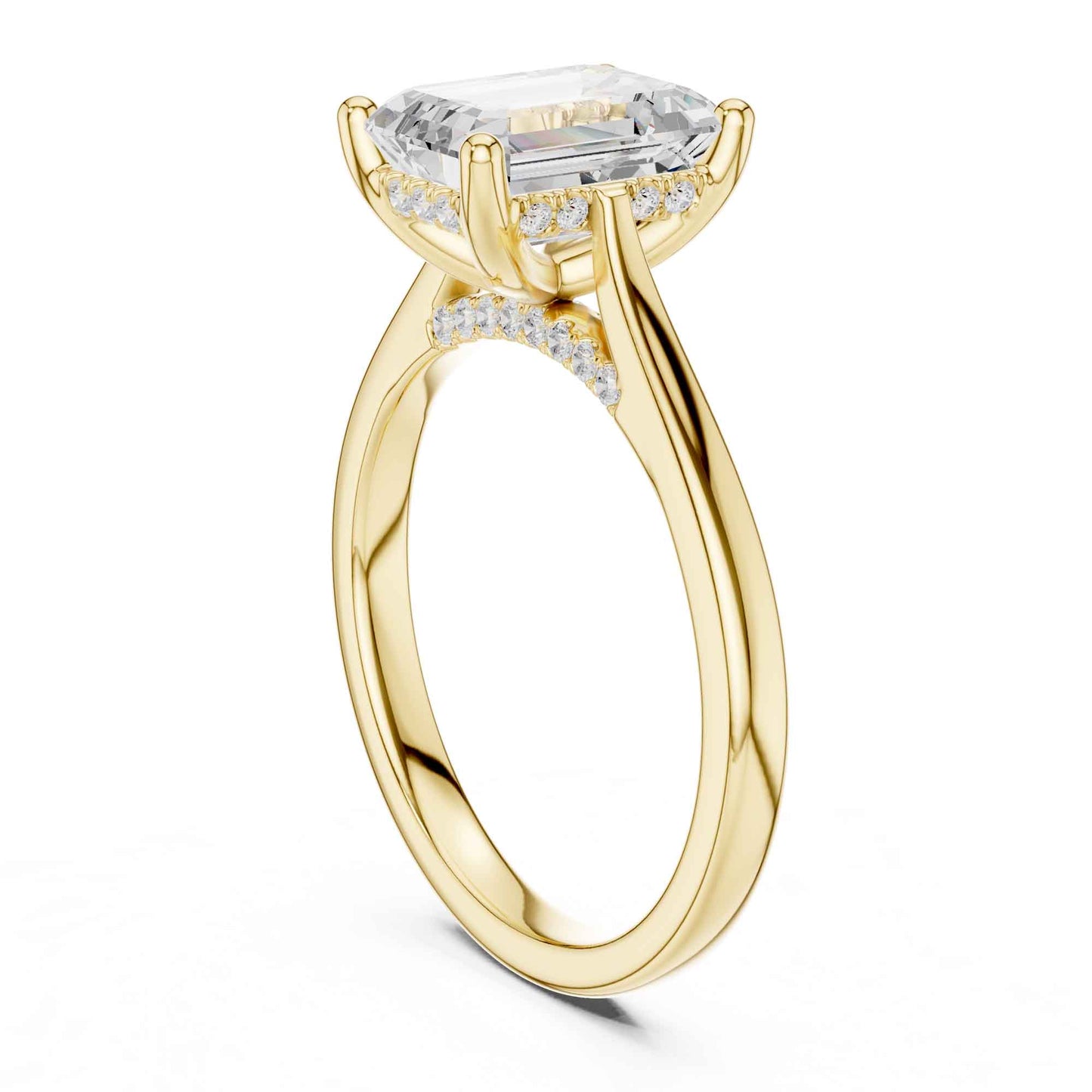 2 Carat Classic Emerald Cut Lab Grown Diamond Engagement Ring