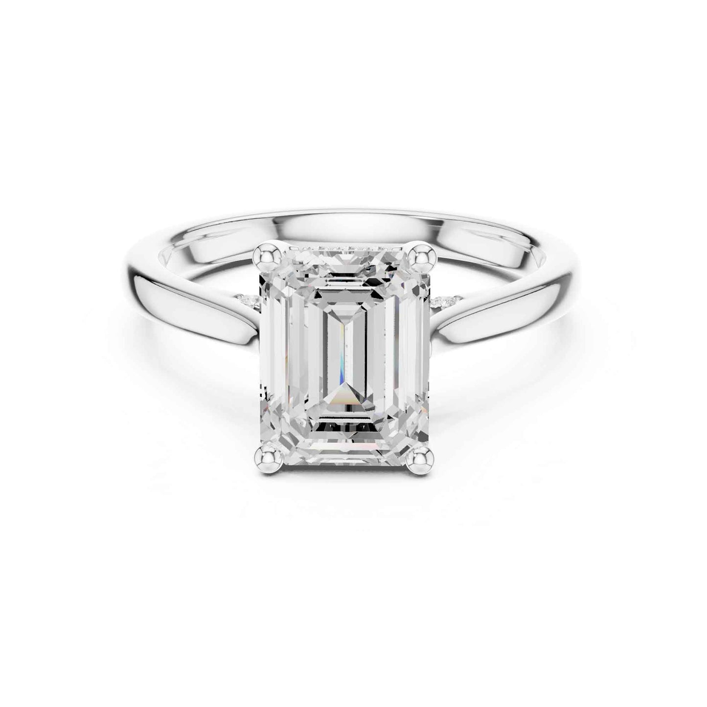 2 Carat Classic Emerald Cut Lab Grown Diamond Engagement Ring