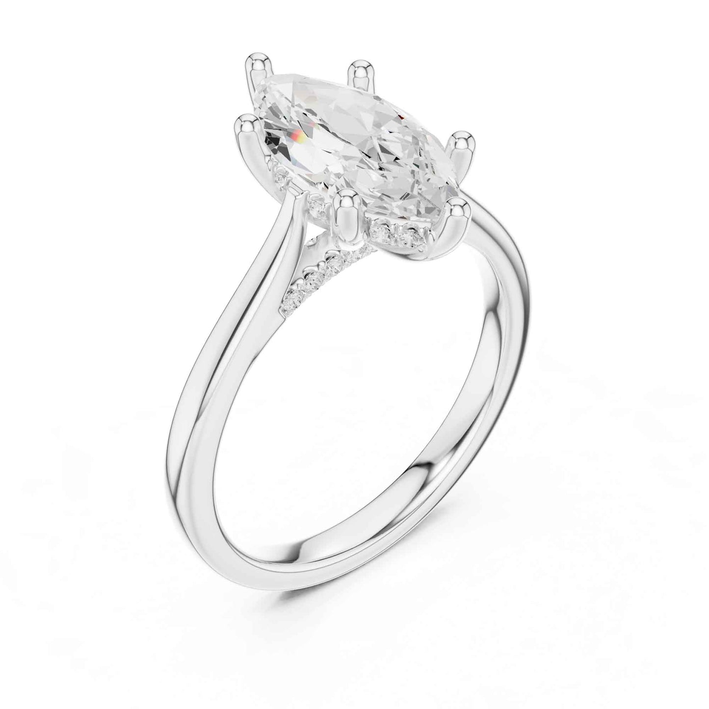 2 Carat Timeless Marquise Cut Lab Grown Diamond Ring for Engagement