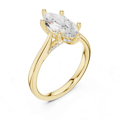 2 Carat Timeless Marquise Cut Lab Grown Diamond Ring for Engagement