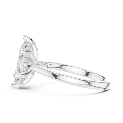 2 Carat Timeless Marquise Cut Lab Grown Diamond Ring for Engagement
