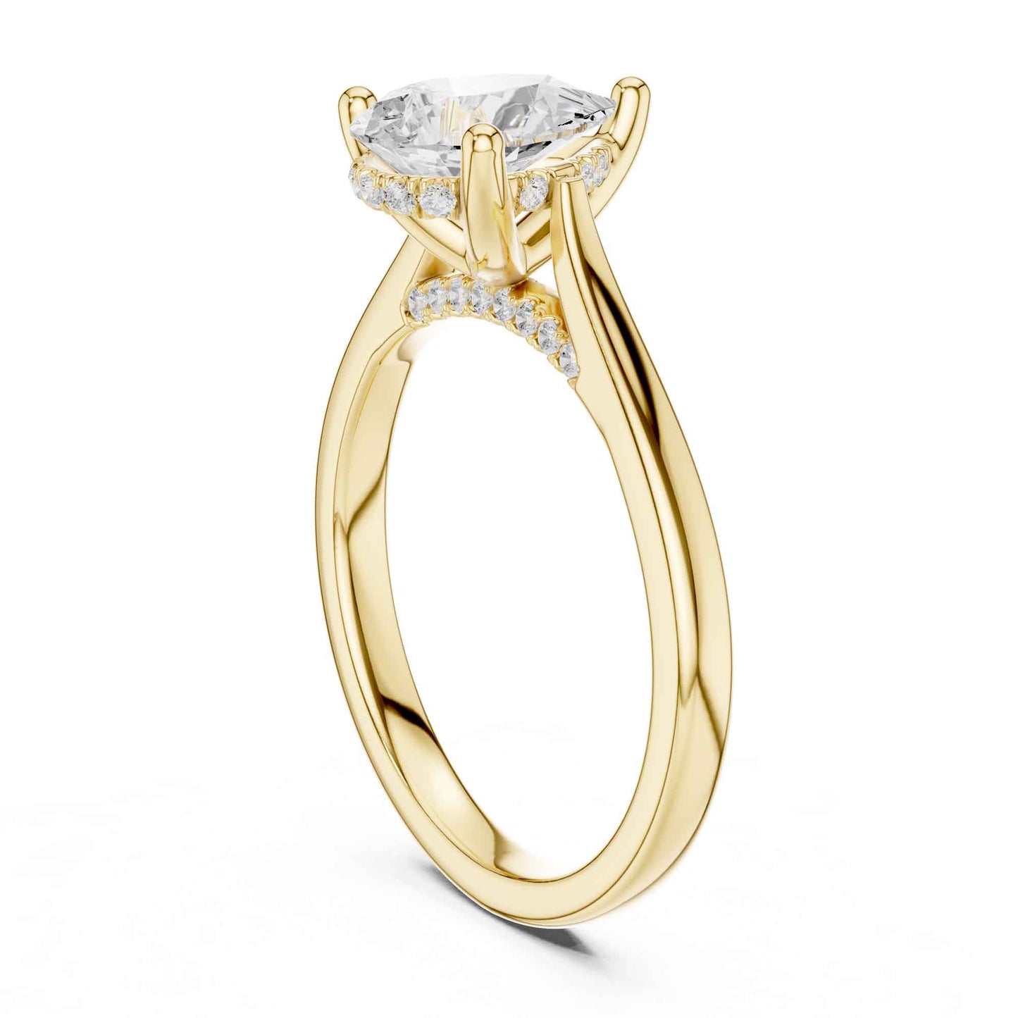 2 Carat Luxury Pear Cut Lab Grown Diamond Solitaire Engagement Ring