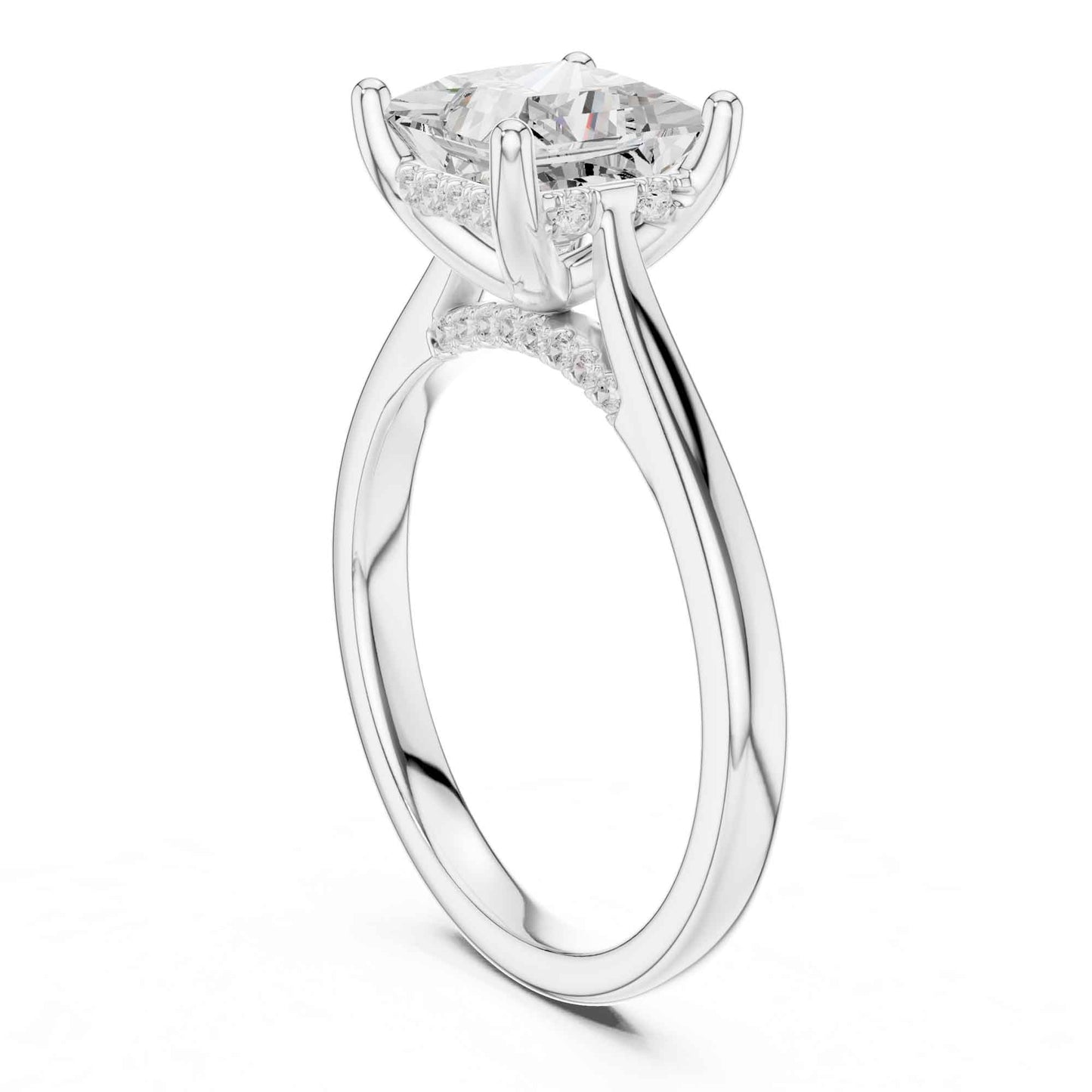 2 Carat Classic Princess Cut Lab Grown Diamond Engagement Ring