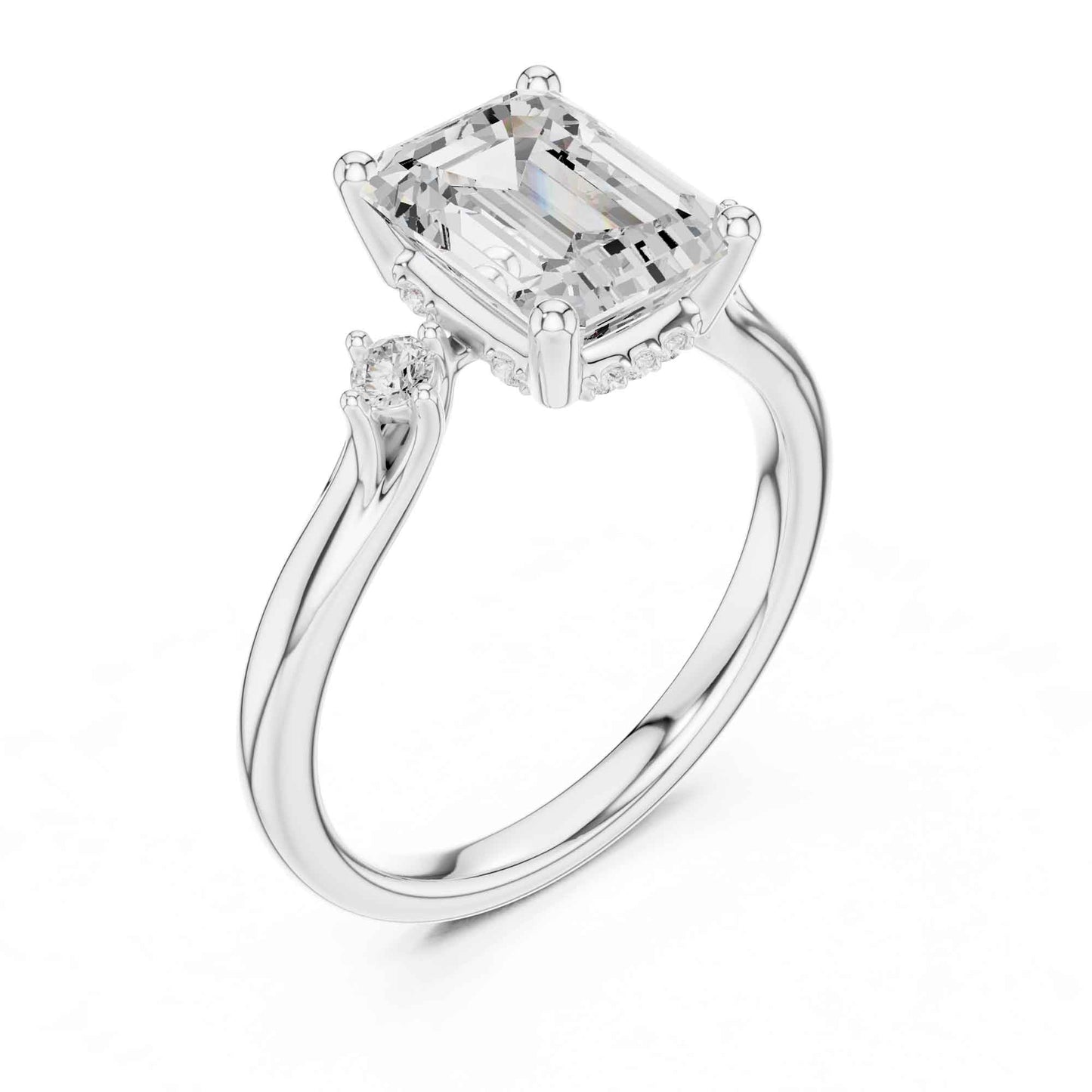 2 Carat Emerald Cut Lab Grown Diamond Engagement Ring