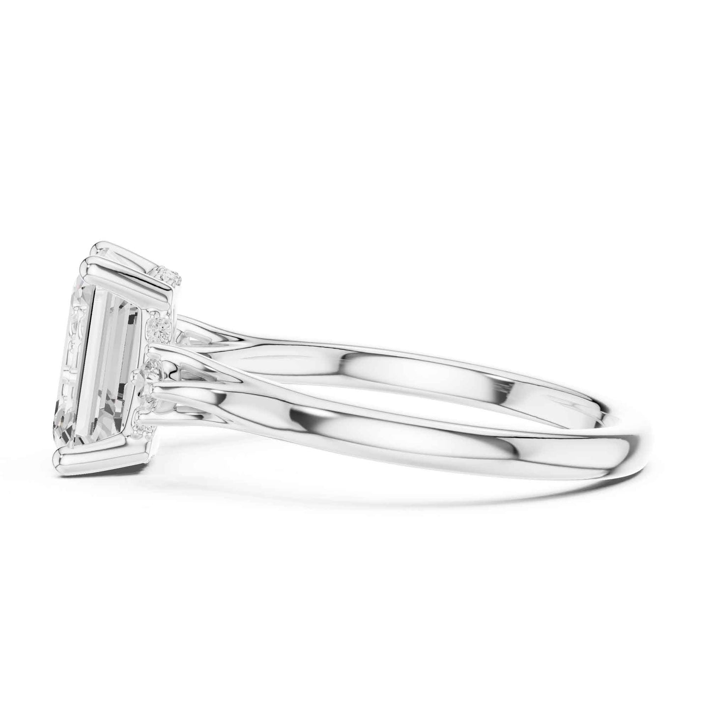 2 Carat Emerald Cut Lab Grown Diamond Engagement Ring