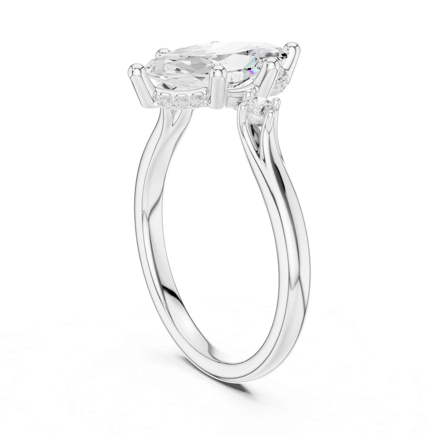 2 Carat Classic Marquise Cut Lab Created Diamond Solitaire Engagement Ring