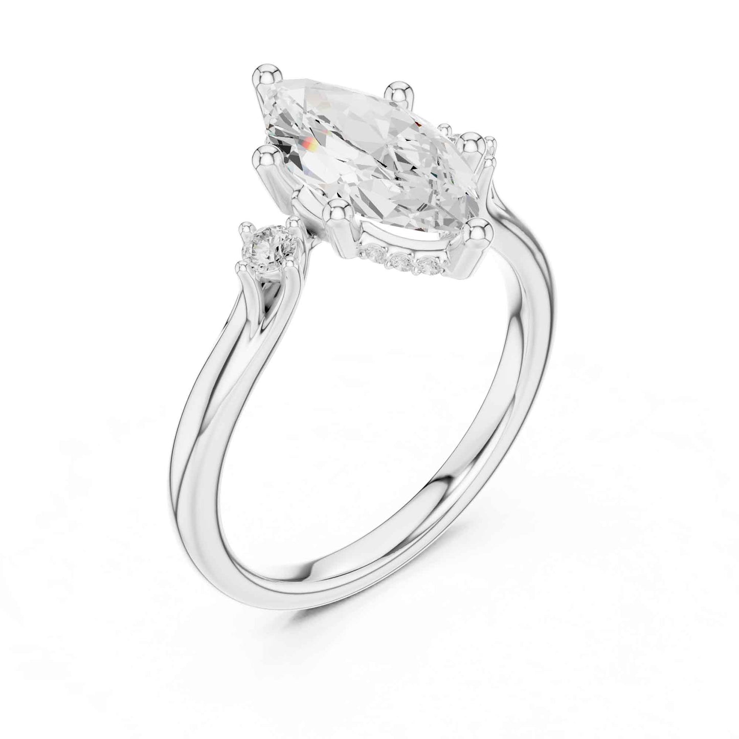 2 Carat Classic Marquise Cut Lab Created Diamond Solitaire Engagement Ring