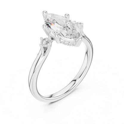 2 Carat Classic Marquise Cut Lab Created Diamond Solitaire Engagement Ring