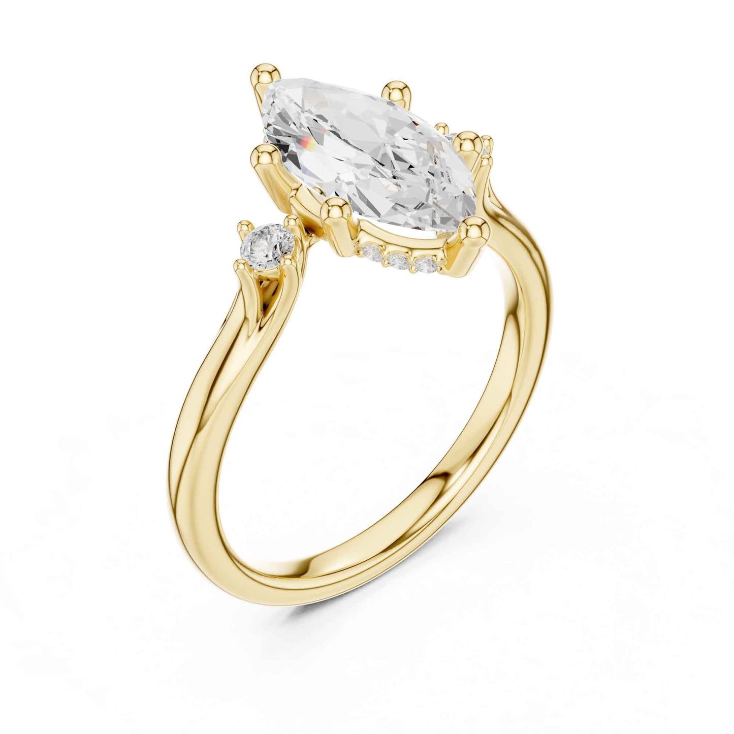 2 Carat Classic Marquise Cut Lab Created Diamond Solitaire Engagement Ring
