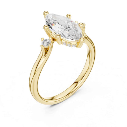 2 Carat Classic Marquise Cut Lab Created Diamond Solitaire Engagement Ring
