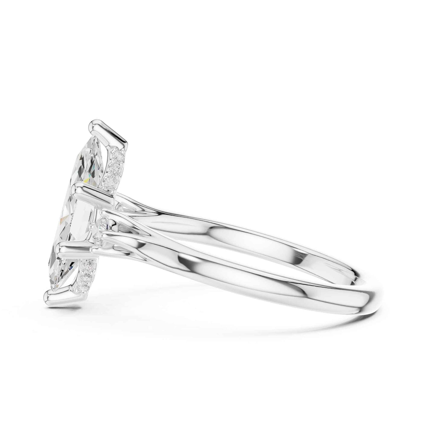 2 Carat Classic Marquise Cut Lab Created Diamond Solitaire Engagement Ring