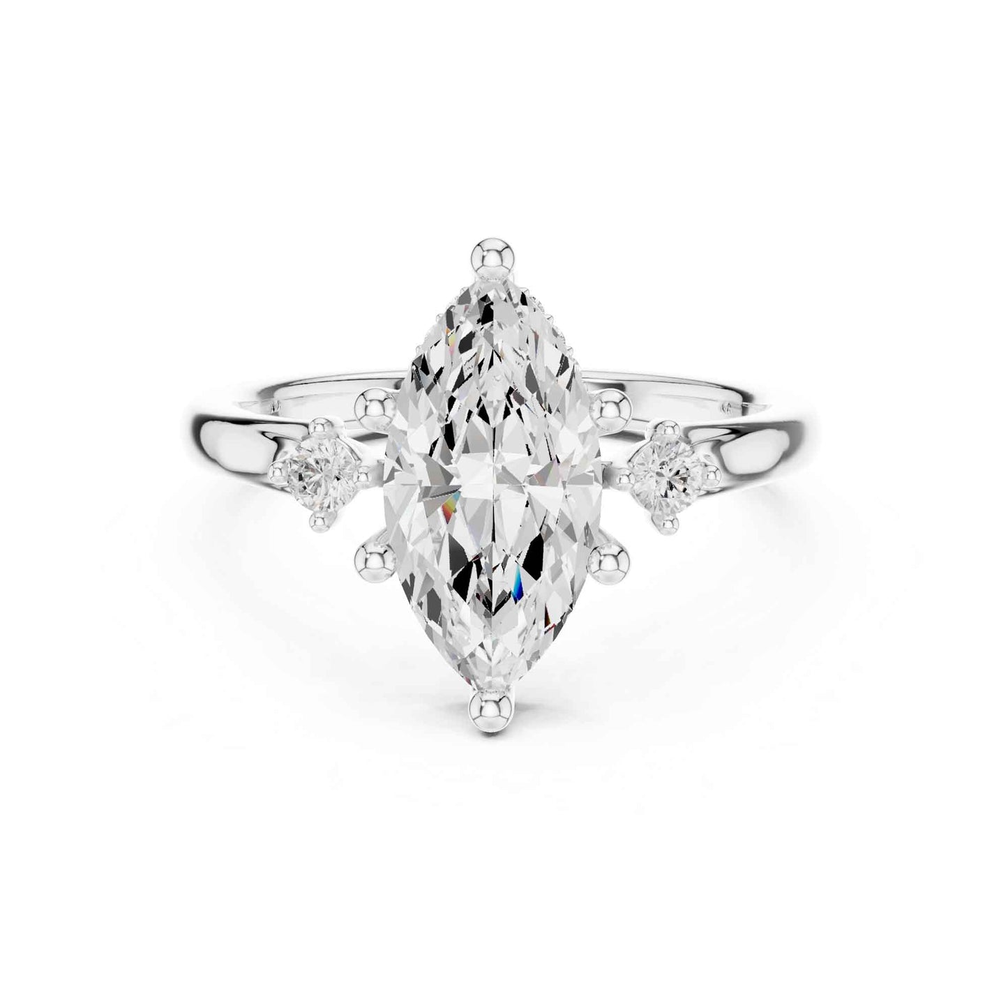2 Carat Classic Marquise Cut Lab Created Diamond Solitaire Engagement Ring