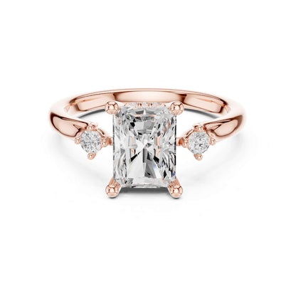 2 Carat Radiant Cut Lab Grown Diamond Engagement Ring with Side Stone Accents