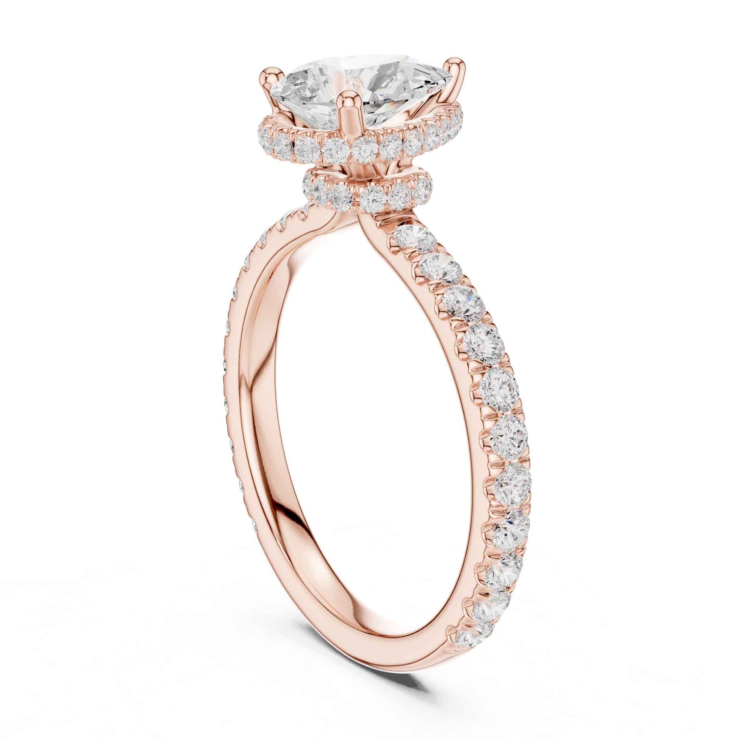 1.5 Carat Pear-Cut Diamond Engagement Ring with Pavé Band