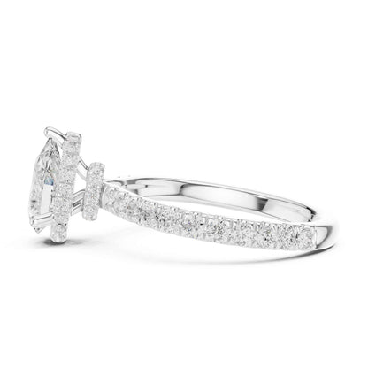 1.5 Carat Pear-Cut Diamond Engagement Ring with Pavé Band
