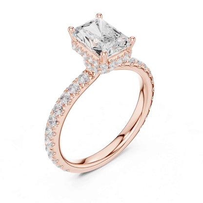 1.5 Carat Radiant-Cut Diamond Engagement Ring with Pavé Band