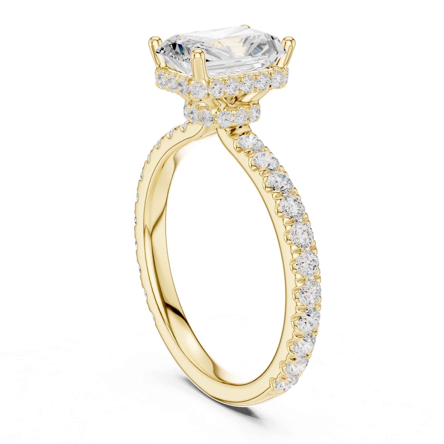 1.5 Carat Radiant-Cut Diamond Engagement Ring with Pavé Band