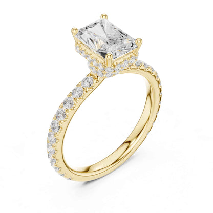 1.5 Carat Radiant-Cut Diamond Engagement Ring with Pavé Band