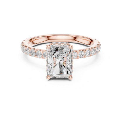 1.5 Carat Radiant-Cut Diamond Engagement Ring with Pavé Band